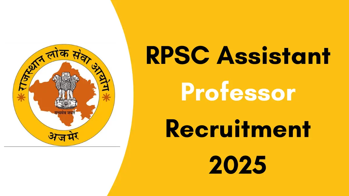 RPSC Assistant Professor Recruitment 2025