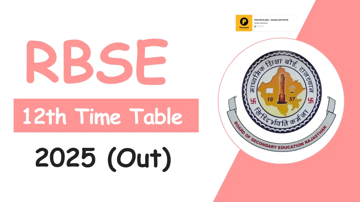 RBSE 12th Time Table 2025