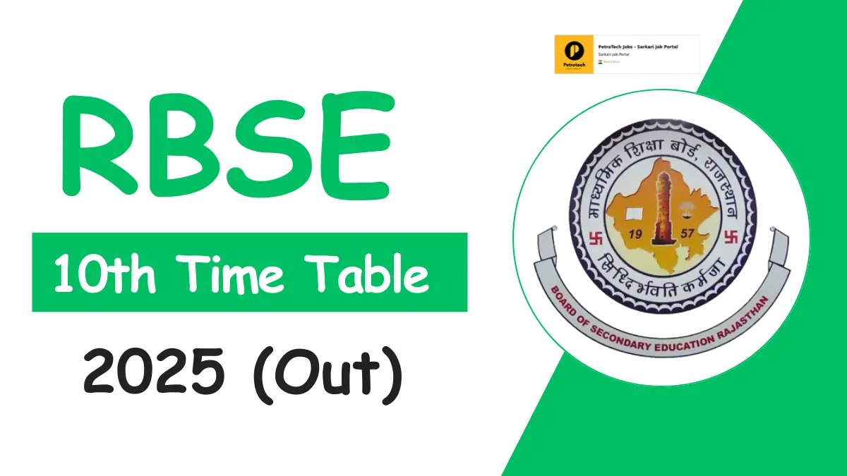 RBSE 10th Time Table 2025