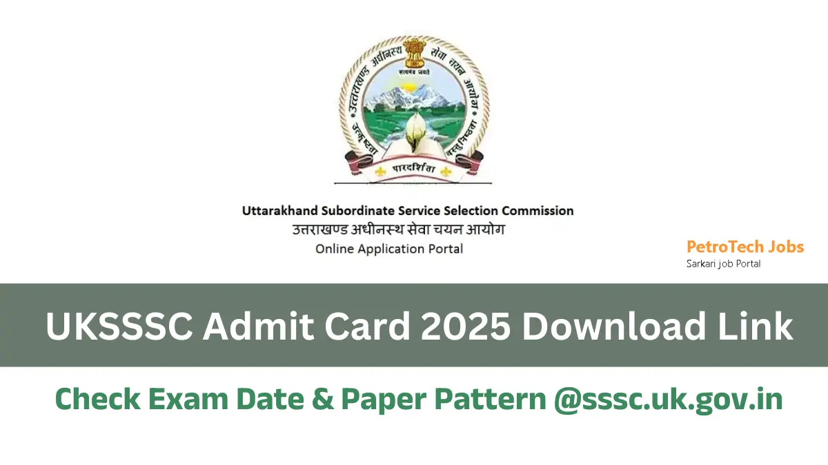 UKSSSC Junior Assistant Admit Card 2025